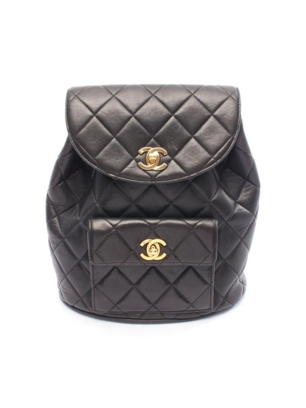Chanel Rucksack Sac Backpack Quilted Black Lambskin